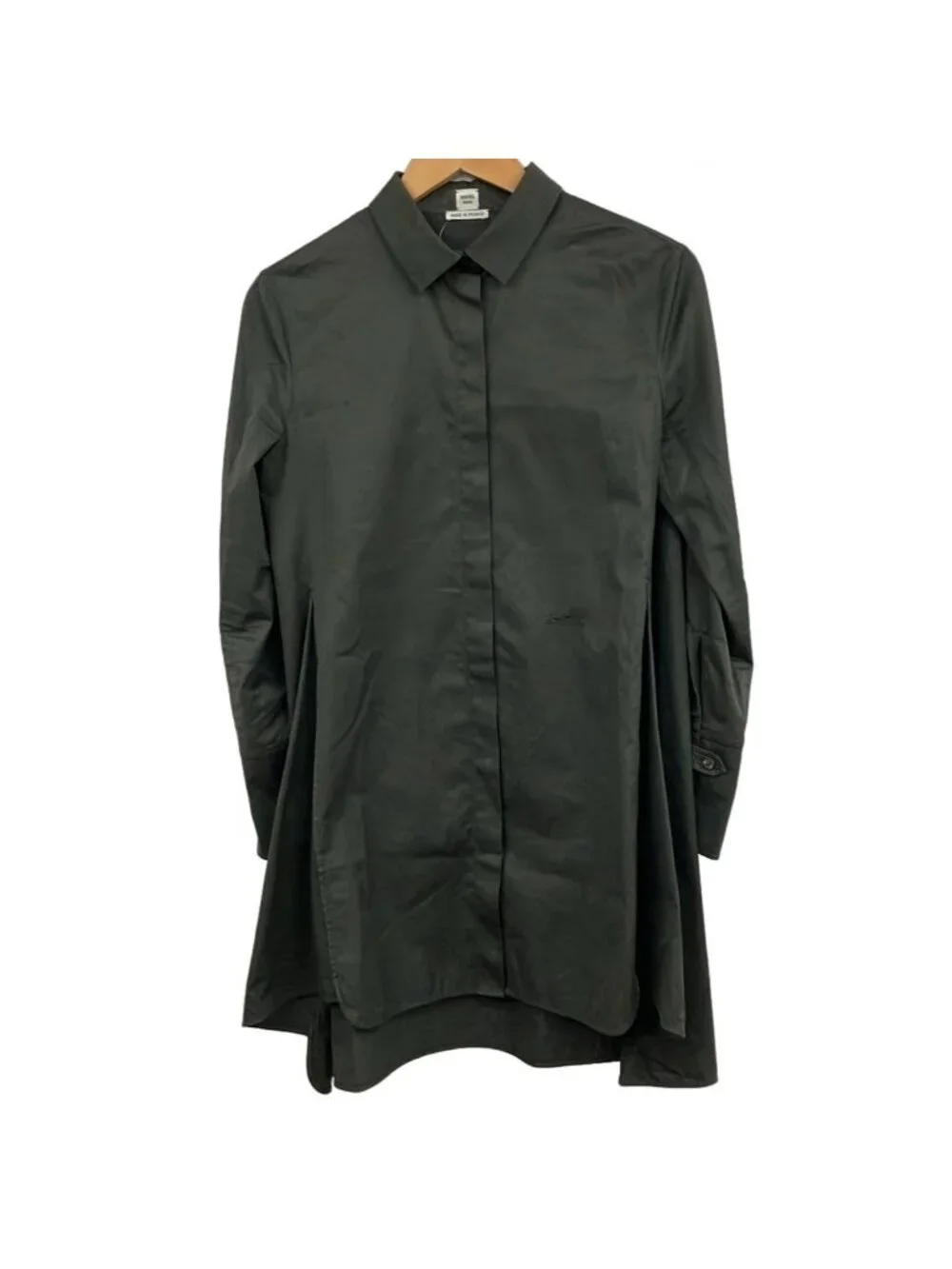 Hermes Long Sleeve Shirt Blouses S Dark Green Over